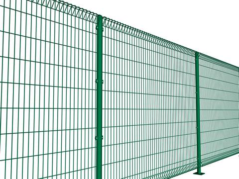 This is a green BRC fence with PVC coating.