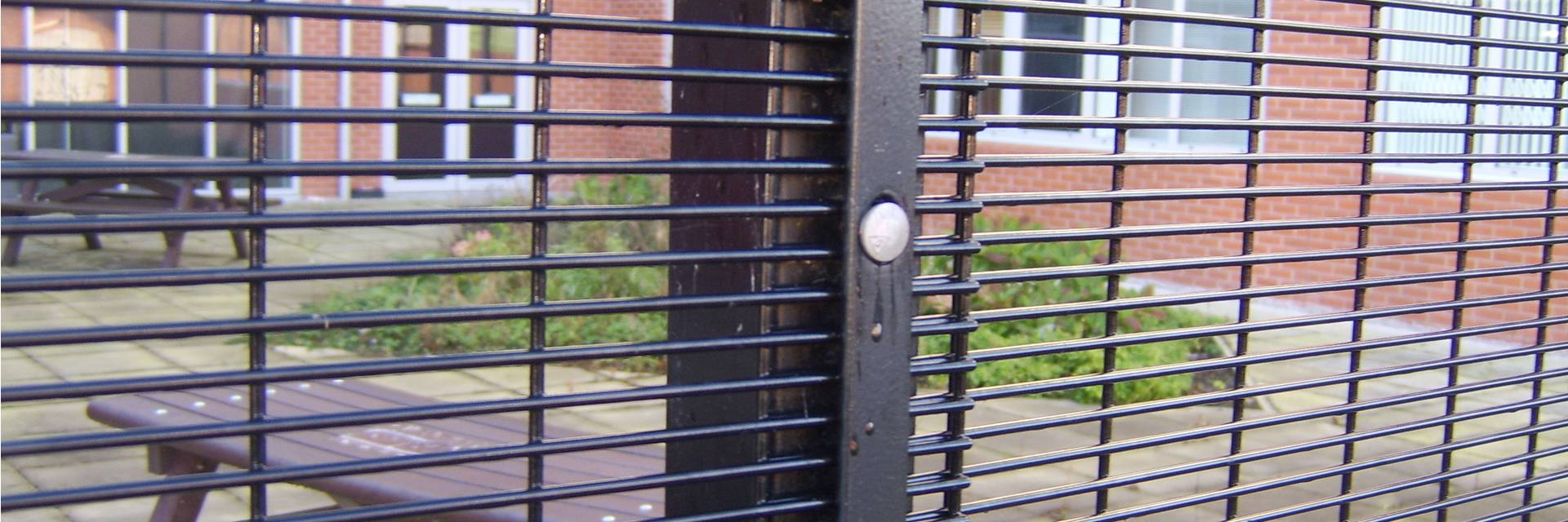 Black 358 high security fences are installed outside of garden.