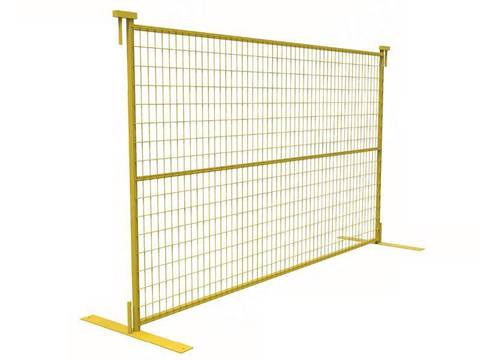 This is a yellow Canada portable fence.