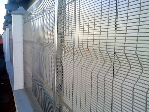 Clear view fence with taper post used around the residence for security protection