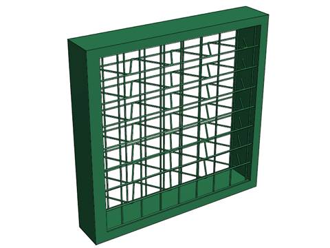 A green frame with green PVC coating climber trellis mesh shows its structure.