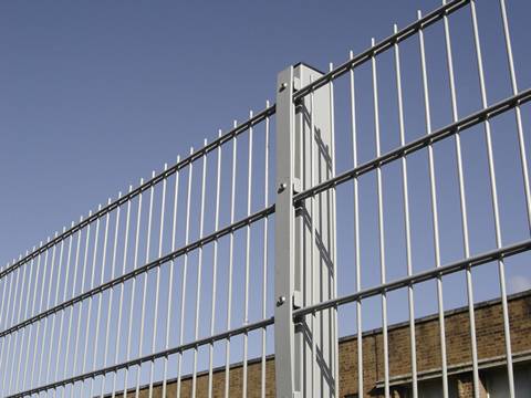 The double wire fence panel is installed in the community.
