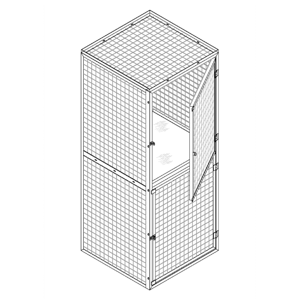 A double-tier wire mesh storage locker on the white background.