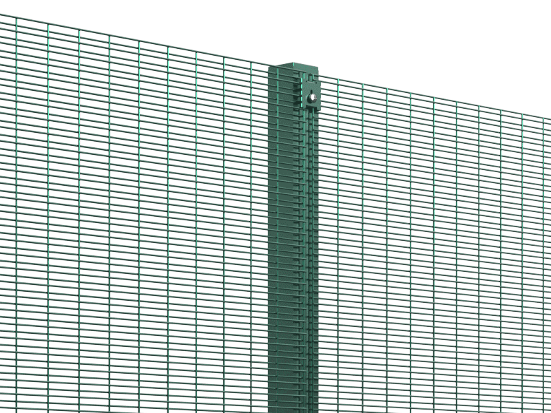 A set of high security fence 4D in dark green colors.