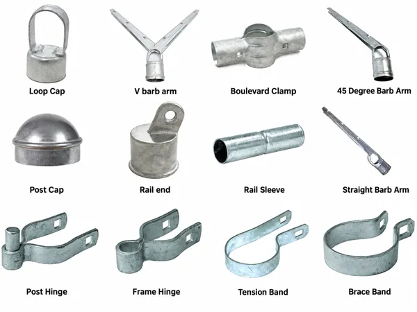 Mini chain link mesh fence installation accessories.