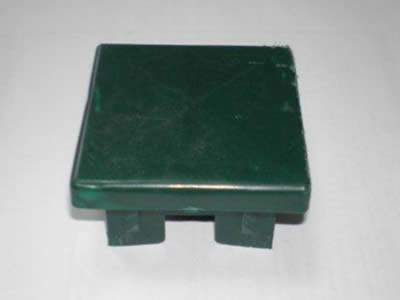 A PVC coated square shape dark green post cap.