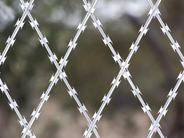 Detail of razor mesh fence mesh wire
