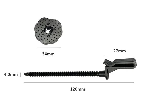 Nylon j hook + nylon washer