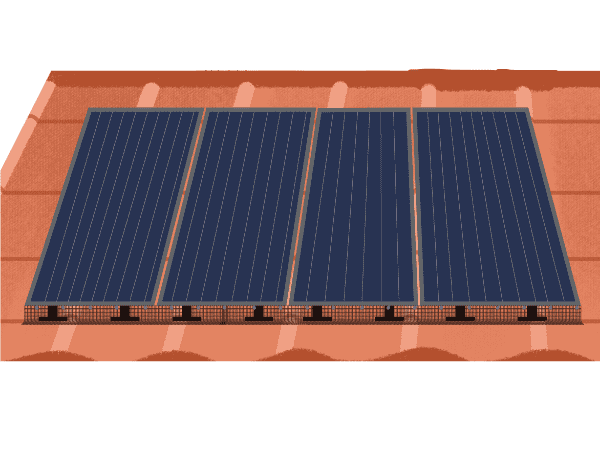 Solar panel with solar panel mesh on rooftop