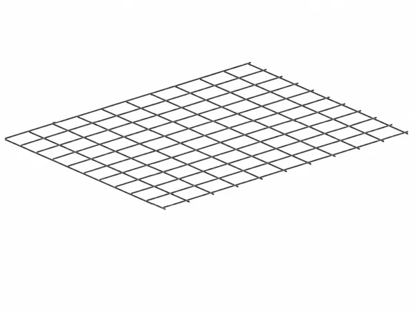 Steel rib mesh sheet on a white background.