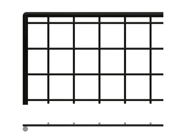A piece of welded mesh infill panel with 8 mm diameter wire frame.