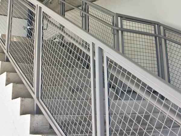 Welded mesh infill panels are installed at the stairs of residence.